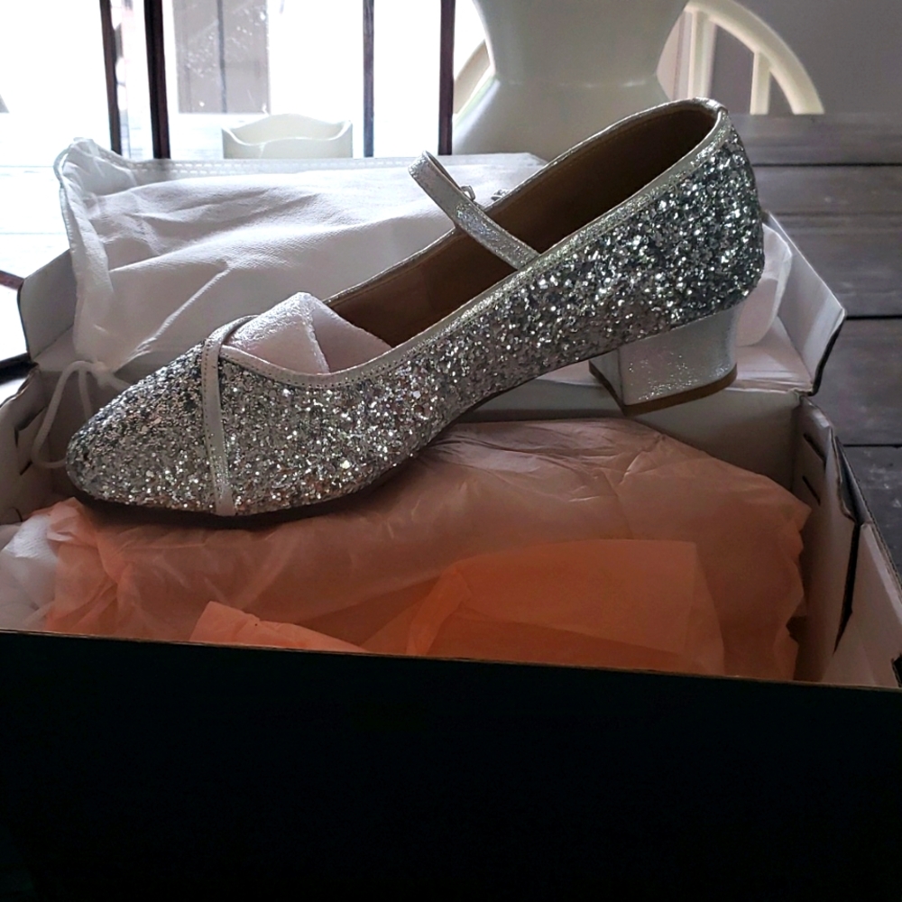 Dance and Sway Silver Ballroom Shoes, size 8.5, NWT, in box